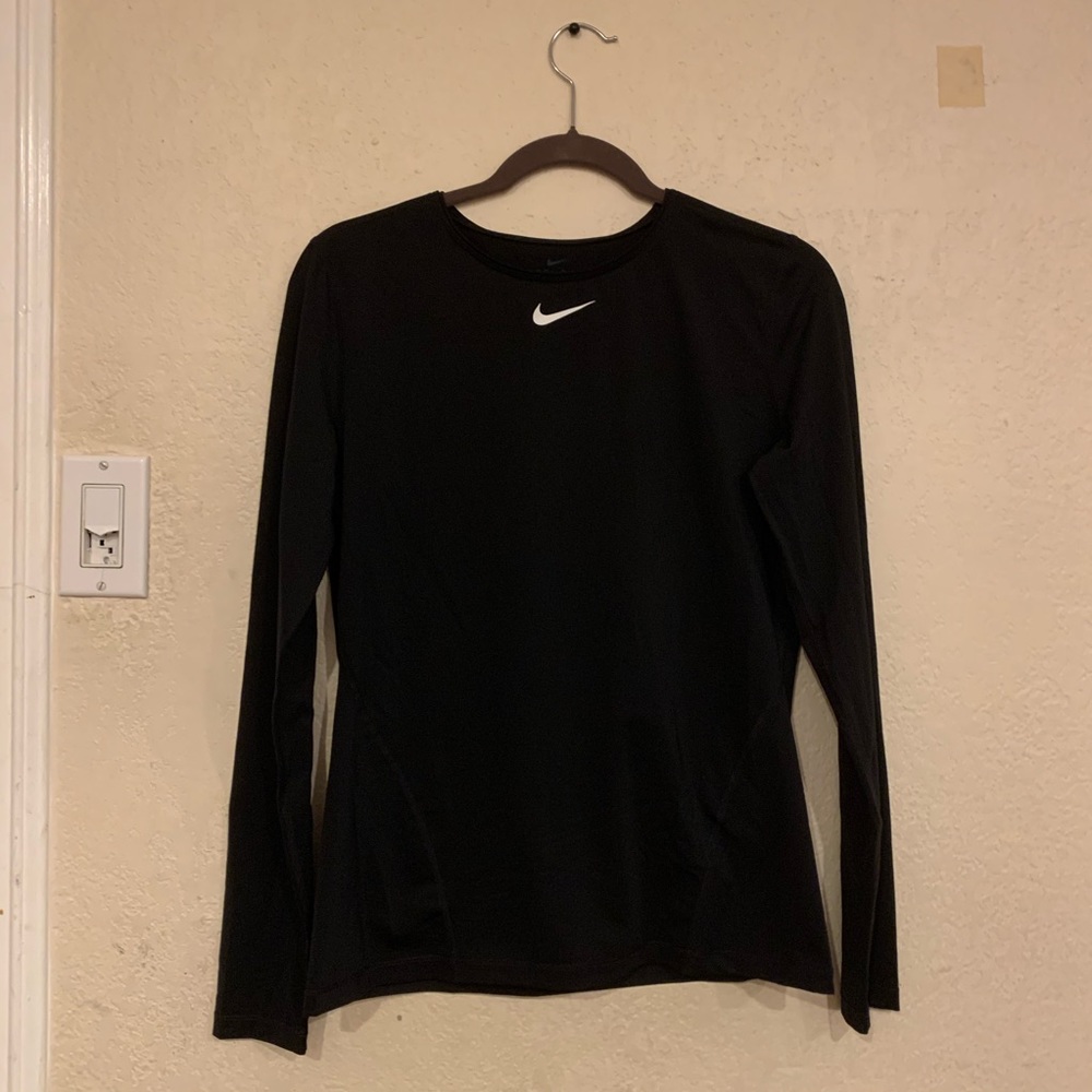 Black Nike Dri Fit Long Sleeve Workout Top